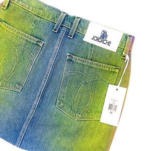 JORDACHE RAINBOW DENIM WASH MINI SKIRT